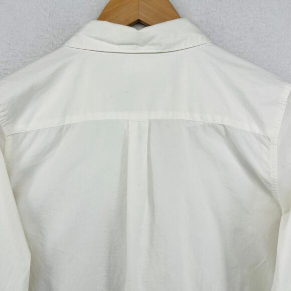 GARNET HILL Shirt 8 M Organic Pima Cotton Woven Button Up Long Sleeve White - Picture 6 of 15